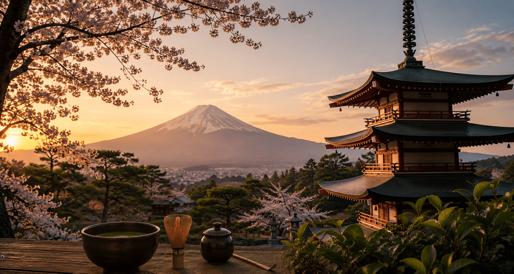 Stylised Japanese landscape